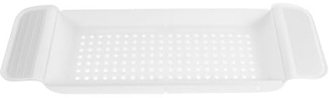 FONDOTIN Bandeja De Servicio Telescópica Para Bañera Soporte Para Baño Organizador De Accesorios De Baño Color Blanco