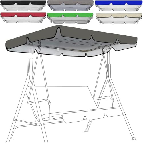 Generico Columpio Toldo para Impermeable Columpio Jardin Toldo De Reemplazo Anti Viento Recambio Toldo Balancin Jardin Exterior Resistente Al Desgarro Paño De Poliéster,4,142cm*120cm*15cm