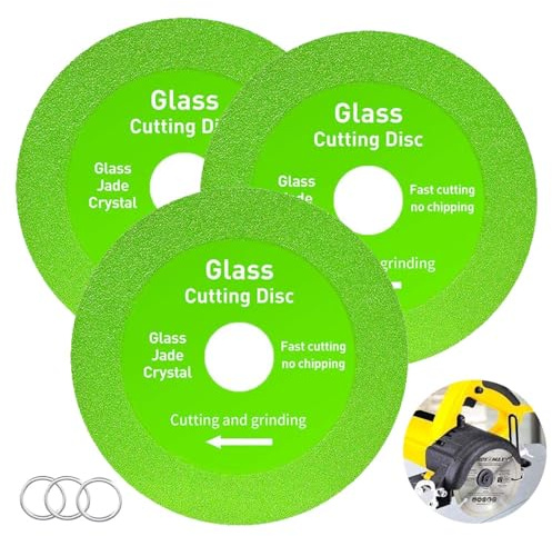 3 Pcs Porcelain Cutting Disc, 115x22.23mmGlass Cutting Discs Tile Cutting Disc Rock Slab Grinding Discs for Angle Grinder Glass Crystal Jade Tiles Wine Bottles Ceramics