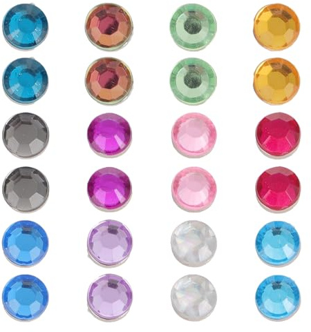 VANZACK Marcadores para Copas de Vino Acrílicos 24 Piezas Colores Surtidos Identificadores de Vidrio Magnéticos para Fiestas Navidad Cumpleaños y Celebraciones
