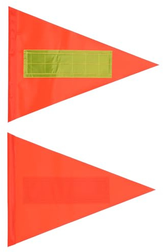 QUARKZMAN Banderas De Bicicleta De Repuesto, 12 X 8.2 Pulgadas Triángulo Impermeable Bicicleta Bandera De Seguridad Con Franjas Reflectantes Señales De Advertencia (Rojo, Paquete De 2)