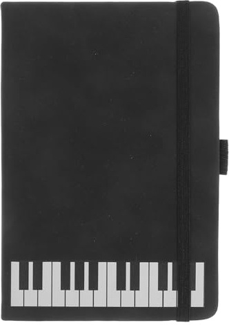 Mipcase Carnet de Notes A6 Thème Musical avec Couverture Pu Noire, Papier Lisse pour Partitions et Écriture Musicale, Cahier Multifonction pour Étudiants et Professionnels, Présent Fête