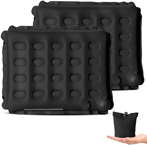 2 Coussins de Siège Gonflables 42 x 34 x 6 cm, Coussins de Camping, Coussins de Siège D'avion, Coussins de Siège D'extérieur, Pliables Ultralégers pour Avions, Voyages, Camping et Chaises de Bureau
