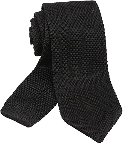Alizeal Cravatta a maglia uomo, Cravatte a maglia casual e sottile, nero