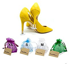 Cubretacones Los Manolitos Pack 20 | Protectores de tacón listos para regalo en bodas con bolsita individual | Salvatacones varios tamaños para tacones altos | Cubretacones universales transaprentes