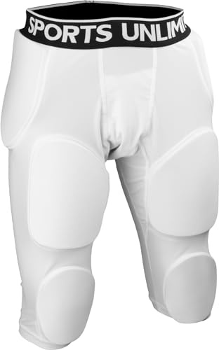 Sports Unlimited Omaha 7 Pad Integrated Adult Football Girdle for Men, Football Girdles with Pads