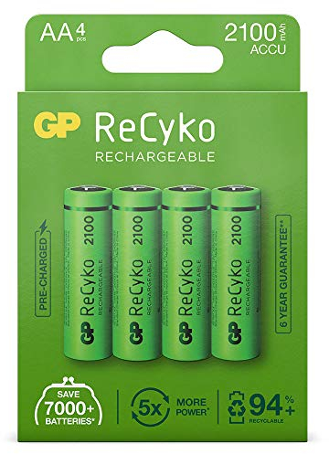 GP Battery Batterie Ricaricabili AA ‎1.2 Volt - Confezione da 4 Pile - Batterie Batterie Ricaricabili per Prodotti Elettronici, Elettrici, Radiocomandi, Telecomandi - Super Durata