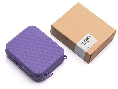 Pochette en Silicone pour les Couverts de Voyage Outlery (Lilas) - Étui en Silicone pour Protéger et Transporter Facilement votre Set de Couverts Pliables en Voyage ou en Randonnée