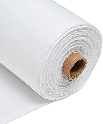 Enkel vit 100 % bomullstyg vävd kaliko 225 GSM 150 cm 60 tum bred (5 meter) – för sömnad, quiltning, gardinfoder, örngott och kassar – enkelt tyg per meter med rabatttyger