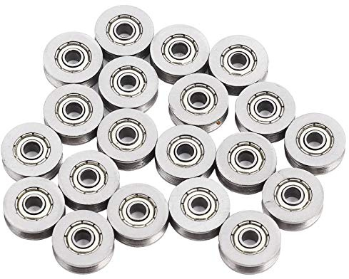 20st V623ZZ V Spårkullager Remskiva Djup Metall V Spårstyrskiva, 3x12x4mm Räls Kullager Hjul Kolstål Kullager Remskiva för Rälsspår Linjär