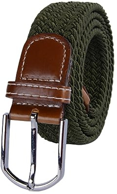 WRITWAA Cinturón con Hebilla Ajustable Trenzado Elástico para Hombre y Mujer Material de Cuero Sintético y Banda de Goma para Jeans y Pantalones