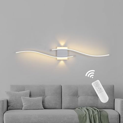 Wall Lights For Living Room,Modern Indoor Led Wall Light Of Linear Acrylic Bar,White Dimmable Wall Sconce Lamp Fixtures,Wall Lighting For Bedroom Living Room Hallway Vanity Mirror Stairs 120Cm