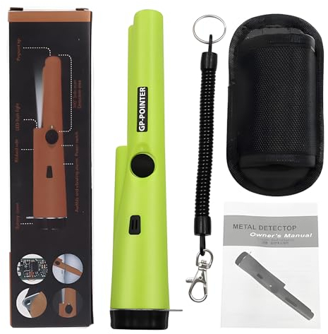 XiXiRan Detector de Metales de Mano Profesional, Portátil Para Oro y Plata, Pinpointer IP66 Para Pasto Verde