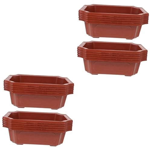 KONTONTY Pot pour Cactus 20 Pièces Pot De Fleur Pourri Bonsai Bonsaïs Plateau Bonsaï s à Bol s De Fleurs Plastique Plante Accessoire De Jardinage à Rouge