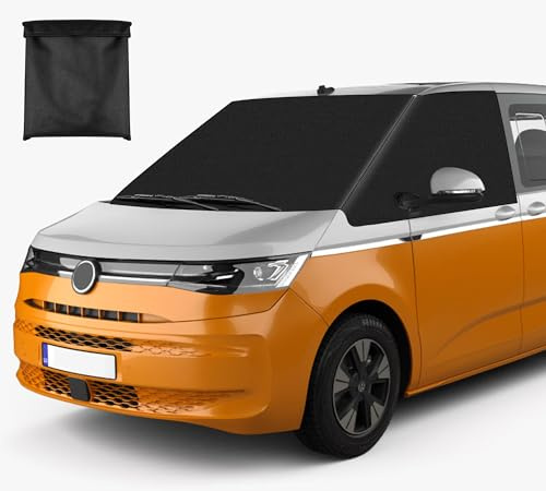 Cubierta de parabrisas de coche de repuesto para VW T7 2022-2024, 600D impermeable, protector solar de parabrisas, alfombrillas térmicas, blackout anti-UV/escarcha/hielo/polvo, funda envolvente (Para