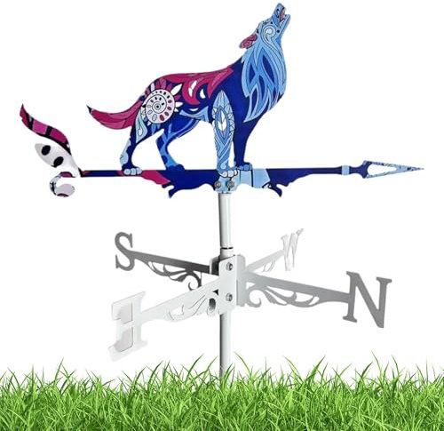 Girouette avec coq en métal, girouette avec animaux colorés - Décorations pour animaux d'extérieur - Écran en métal en forme de coq pour la direction du pour, toit, patio, fat