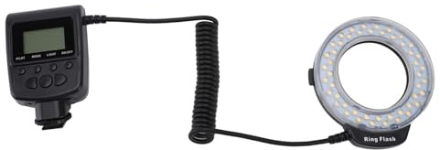 LED makroringblixtljus, makroringljus med adapterring, 48LED makroblixtljus med LCD-skärm Power Control Adapterringar Blixtspridare för DSLR-kameror