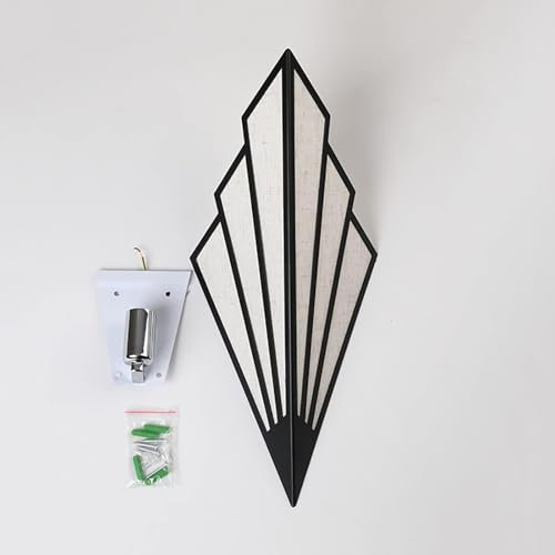 WACEH Wall Lamp Illuminazione Moderna da Parete, Lampada da Parete da Incasso a Forma di ventaglio con Paralume in Lino per Comodino, Camera da Letto, Soggiorno, Decorazioni per la casa E14 (Senza