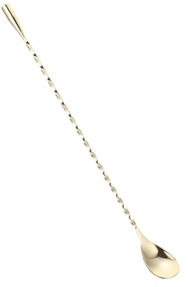 Ciieeo Cuchara de Bar Agitadora de Acero Inoxidable 304 Mango Largo de 30 Cm, Cuchara Mezcladora para Cócteles y Café, Utensilio para Bebidas y Postres en Cocina y Bar