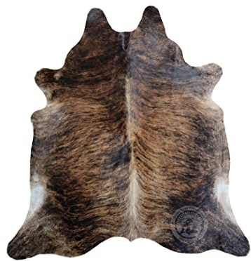 Sunshine Cowhides 100% Genuine Dark Brindle Cowhide Rug - Modern Style Animal Skin Rug & Floor Carpet for Living Room, Bedroom, Kitchen & More - Extra Large (6x7-8 Ft.)