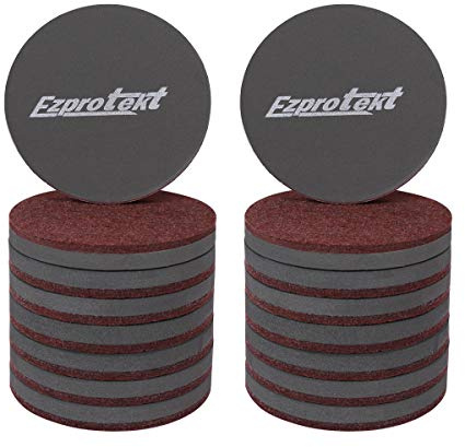 Ezprotekt 3.5 Inch Furniture Sliders 89 mm Round Felt Sliders Moving Furniture Gliders Pads for Hardwood Floors Protection and All Hard Surfaces,16 PCS Brown