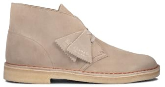 Clarks Uomo Stivali del Deserto in Pelle Scamosciata Beige, Taglia 42 EU