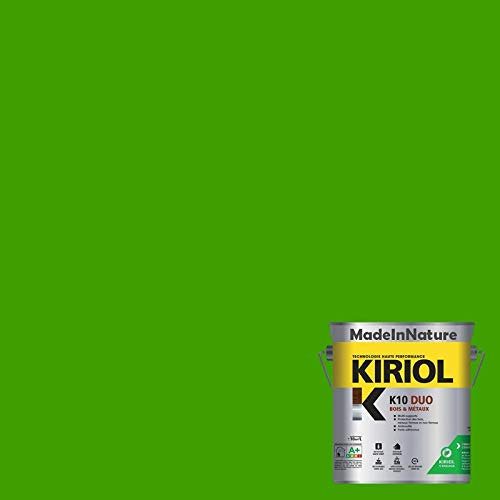 Pintura para madera y metales, capa y acabado, antioxidante, sobre hierro, acero galvanizado, incluso oxidado, muy opacificante, de MadeInNature (0,75 litros por 10 m2, es decir, 5 m2 para 2 capas,