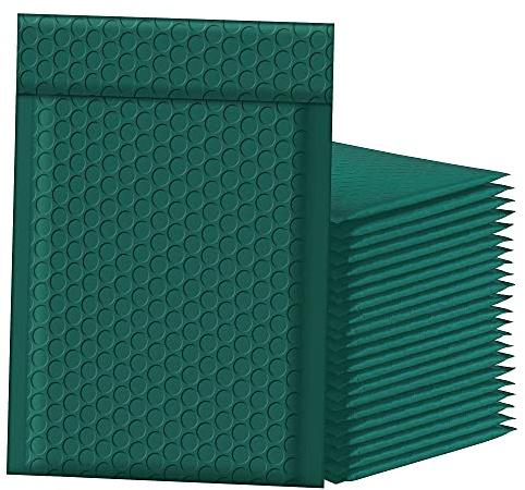 Famagic Bubble Mailers 6x10 Inch 25pc Ultramarine Green Shipping Bags, Chic Packaging Bags For Small Business, Colored Padded Mailing Envelopes, Opaque Matte Self Seal Bubble Poly Mailers Bulk #0