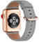 WFEAGL Kompatibel für Apple Watch Armband 40mm 41mm 38mm,Lederband Ersatzband für Herren Damen Kompatibel für iWatch Series 10/9/8/7/6/5/4/3/2/1,SE(38mm 40mm 41mm,Grau+rosé Gold Adapter)