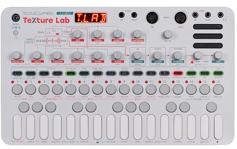 Sonicware LIVEN Texture Lab [Granular Sampler + Effektprozessor] Flexible Granular-Synthese, Sampling-Funktion, 128-Step-Sequencer, 6 HQ Shimmer-Reverbs