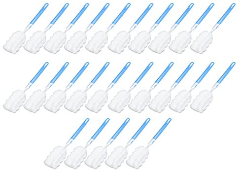 Cup Cleaning Sponge Brush, 50pcs Deep Clean Detachable Bottle Brush Glass Sponge for Milk Bottles
