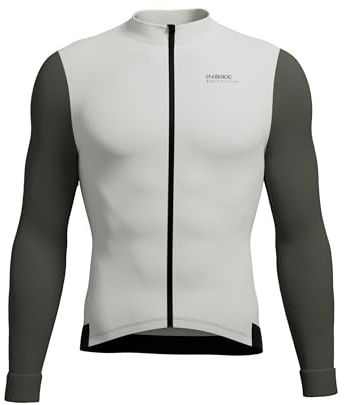 INBIKE Maillot de Ciclismo Hombre Polar Cálido Manga Larga Otoño e Invierno Camisetas de Ciclismo de Montaña Hombre Mujer Secado Rápido Cómodo Marrón-S