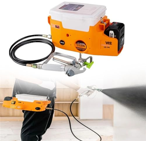 LMYYDES Spruzzatore di Vernice airless Portatile da 500 W, 21 V, 5000 mAh Pistola a spruzzo airless Portatile da 17 MPa per Vernice al Lattice/Vernice oleosa/Vernice a Base d'Acqua, 37X23X29 cm,A