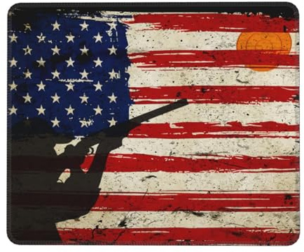 generic Skeet Shooting USA Flag Trap Shooting Clay Pigeon 1 Mouse Pad,Funny Pattern Portable Mousepad,Travel Small Mouse Mat Gaming Desk Pad Writing Pad 7.9 x 9.5 in
