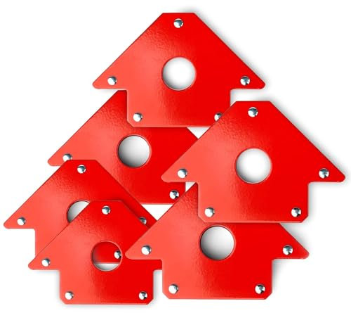 Wiltec Set de 12 escuadras magnéticas para soldar 4x 11 kg / 4x 20 kg / 4x 32 kg, ángulo 45°, 90° y 135° compactas imán de soldadura accesorios de soldadura ángulo magnético