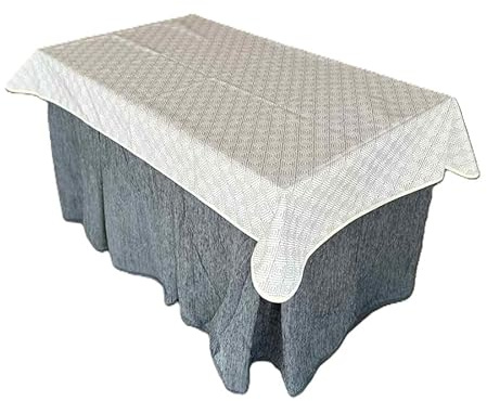 Genérico Ropa Chenilla de Mesa Camilla Rectangular (Gris) con 8 Pliegues - Incluye tapete - Varias Medidas - Falda Mesa Camilla, Enaguillas, Enaguas, Ropa Chenilla (110 x 70 cm (72 cm de Alto))