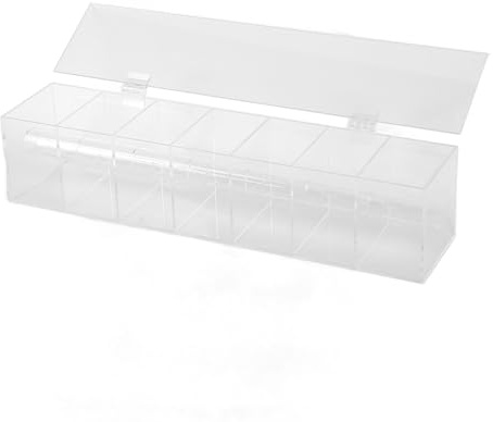 Dispenser per Etichette Porta Rotolo Adesivo con 7 Scomparti, Acrilico Trasparente Resistente Alla Polvere per Ufficio, Scuola, Casa, Cucina