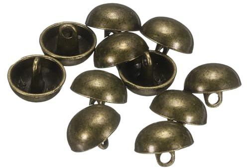 QUARKZMAN 12 Piezas De Botones De Metal Semiabovedados Para Coser, 12.5 mm Botones De Metal Semi Redondos Con Tapa De Perla Y Vástago Para Traje De Chaqueta, Chaqueta, Decoración, Bronce