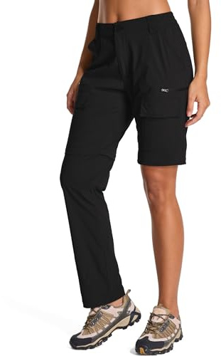 Jogwits Pantaloni da trekking con cerniera da donna, pantaloni da donna leggeri, convertibili, ad asciugatura rapida, rimovibili, traspiranti, ad asciugatura rapida, ideali per safari, estate e lavoro