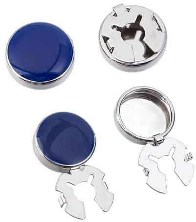 NICENEEDED Boutons de Manchette avec Cache Bouton Boutons de Manchette Décoratifs en Émail Bleu pour Manches de Chemise Pas de Boutons à Coudre pour Un Smoking de Mariage Formel