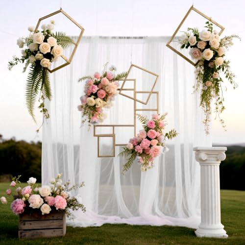 Tessuto drappeggiato per arco nuziale, 3m x 160cm tulle bianco, Tenda Decorazioni Cerimonie Drappeggio Arco Decorazione