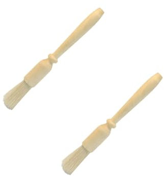 Fackelmann 9313850 Lot de 2 Pinceaux à pâtisserie 18 cm en bois de hêtre, Beige, 18 x 8 x 2 cm