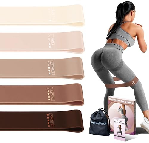 Bandes de fitness lot de 5 bandes de résistance avec 5 niveaux de bandes d'exercice pour le fitness à la maison, les étirements, la musculation, la physiothérapie, le Pilates, le yoga, bandes