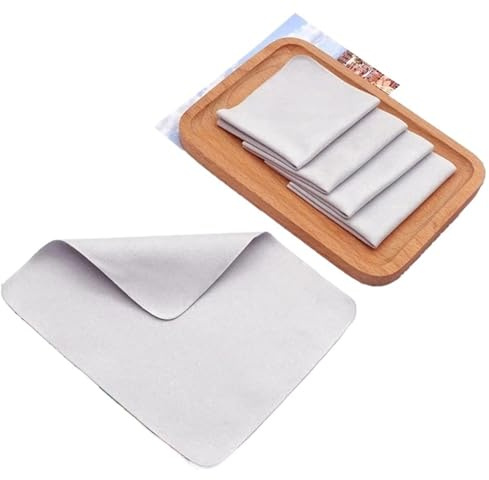 Set med 5 mikrofiberdukar för glasögon, linser, kläder, smycken, piano, dator, telefon (Gray-5 st)