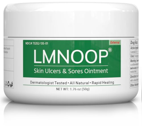 LMNOOP Skin Ulcer Ointment - Promotes Healing of Foot & Leg Ulcers, Bedsores, Varicose/Stasis Ulcers, Cuts, Burns & Infected Wounds