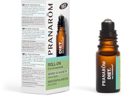 Pranarôm - Aromaboost Diet BIO - Roll-on Olfattivo per Sopprimere l'Appetito - Azione Immediata - Olio Essenziale di Limone Biologico - 5 ml