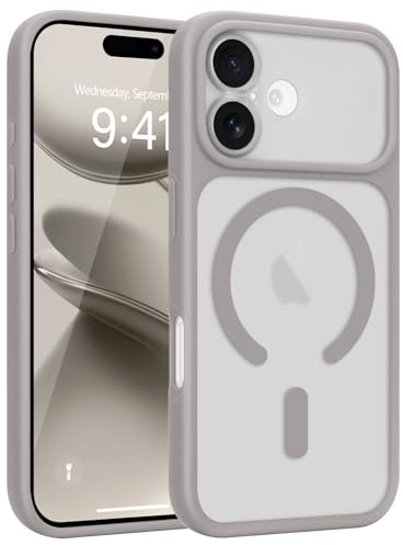 Wirvyuer for iPhone 17 Case Compatible with Magsafe Translucent Grey | Magnetic Matte Back Skin-feel Silicone Phone Case, Full Camera Protection Anti-scratch Shockproof Cover for Women Man, Grey