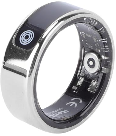 Plyisty Smart Ring, Tracker Fitness con Controllo Touch e Schermo a Colori HD con Contapassi, Monitor del Sonno, Notifiche di Chiamata, con (Taglia 9 (ID 18,9 mm/0,74 pollici C 59,5 mm/2,34 pollici)
