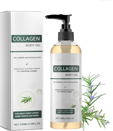 Huile corporelle liftante au collagène,Collagene huile corps pour femmes, hydratation et nutrition intenses,anti cellulite,atténue visiblement les ridules et illumine le teint (1pc)