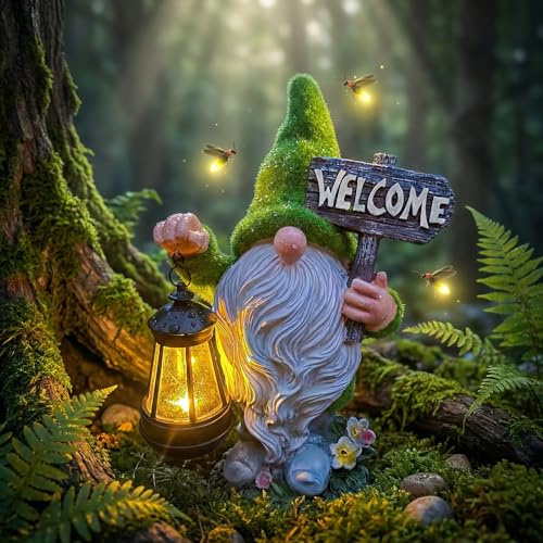 MDIOUM St Patrick's Day Gnome Decorations Outdoor, Solar Leprechaun Decor | Outdoor Decoration, Art Sculptures for Patio Backyard Porch Ornament, Unique Gift